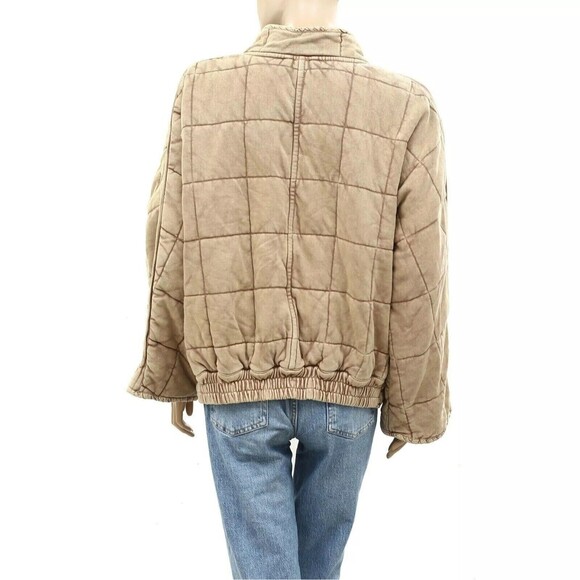 Free People Dolman Quilted Knit Jacket Top Oversized Zip-up Slouchy XL 276736 - Picture 9 of 11